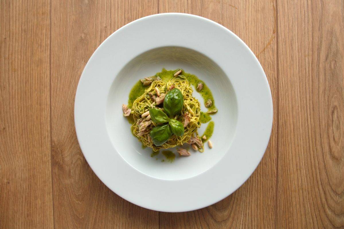 meervis met pasta